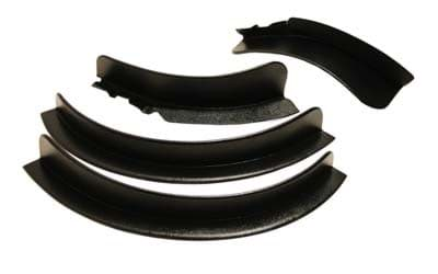 Fender flare set with mounting hardware, black plastic (4/Pkg)