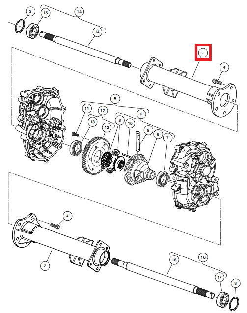 Picture of AXLE CASE L COMPL., ED65