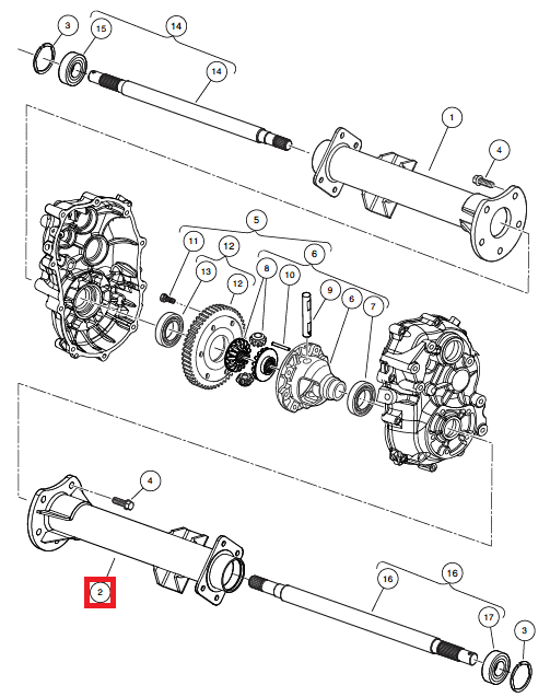 Picture of AXLE CASE R COMPL., ED65